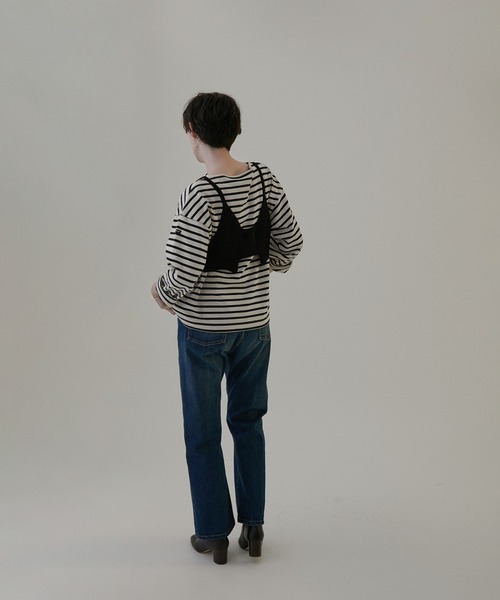 「SALON adam et rope'」 ニットワンピース FREE ブラック レディース_画像4