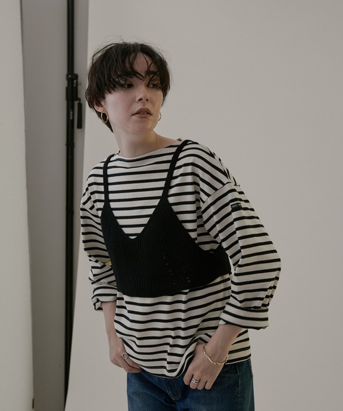 「SALON adam et rope'」 ニットワンピース FREE ブラック レディース_画像6