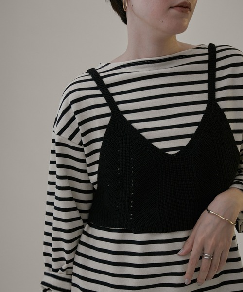 「SALON adam et rope'」 ニットワンピース FREE ブラック レディース_画像7