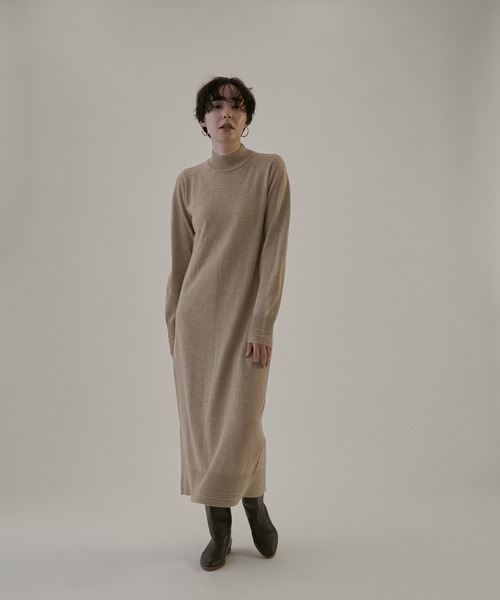 「SALON adam et rope'」 ニットワンピース FREE ブラック レディース_画像9