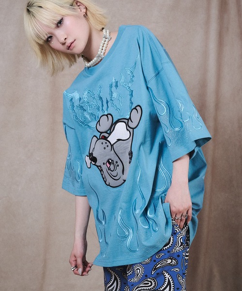 ガルフィー ファイヤーパターン Tシャツ GALFY（ガルフィー） tシャツ GALFY-ファイヤーピカピカTee メンズ