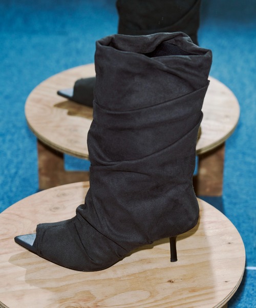JOSE MOON（ジョゼムーン） ブーツ GATHERED OPEN TOE BOOTS/ギャザー