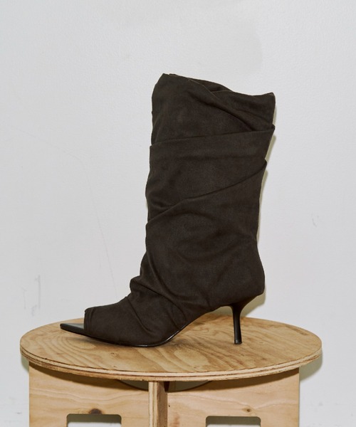 JOSE MOON（ジョゼムーン） ブーツ GATHERED OPEN TOE BOOTS/ギャザー 