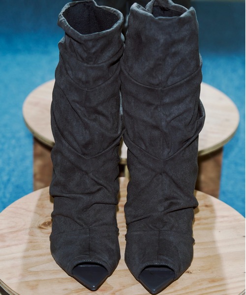 JOSE MOON（ジョゼムーン） ブーツ GATHERED OPEN TOE BOOTS/ギャザー