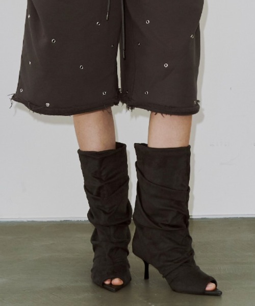 JOSE MOON（ジョゼムーン） ブーツ GATHERED OPEN TOE BOOTS/ギャザー 