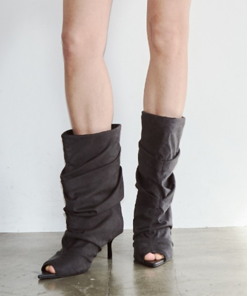 JOSE MOON（ジョゼムーン） ブーツ GATHERED OPEN TOE BOOTS/ギャザー 