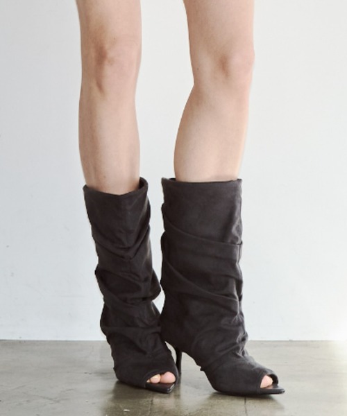 JOSE MOON（ジョゼムーン） ブーツ GATHERED OPEN TOE BOOTS/ギャザー 