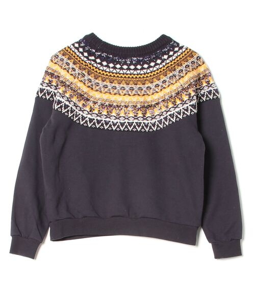 「BEAMS HEART」 フリルスウェットカットソー - ネイビー レディース_画像2