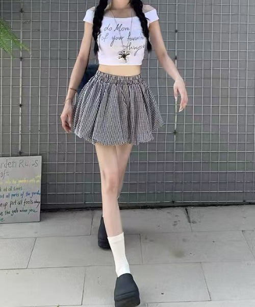 Ada. スカート 「Mellfy」ボリューム ウエストギャザー バルーン ミニ