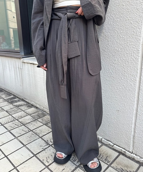 Ameri（アメリ） ワイドパンツ パンツ MEDI SLEEVE BELT TUCK PANTS