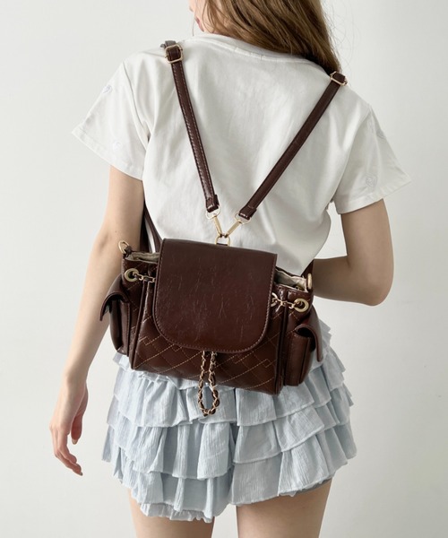 Loueme ショルダーバッグ バッグ 3WAYサイドポケットチェーンバッグ