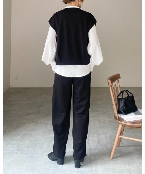 She's Closet セットアップ 夏 フロントジップベスト＆パンツスタイル