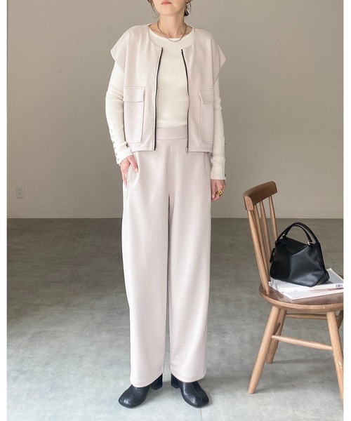 She's Closet セットアップ 夏 フロントジップベスト＆パンツスタイル