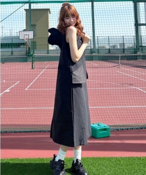   カラーブロックシースワンピース ドレス ノースリーブM New Balance（ニューバランス） ワンピース NB GREY カラーブロック