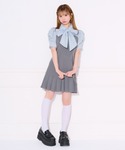 ワンピース 半袖 「2WAY」配色ボウタイシャ...の詳細画像3