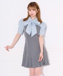 ワンピース 半袖 「2WAY」配色ボウタイシャ...の詳細画像2