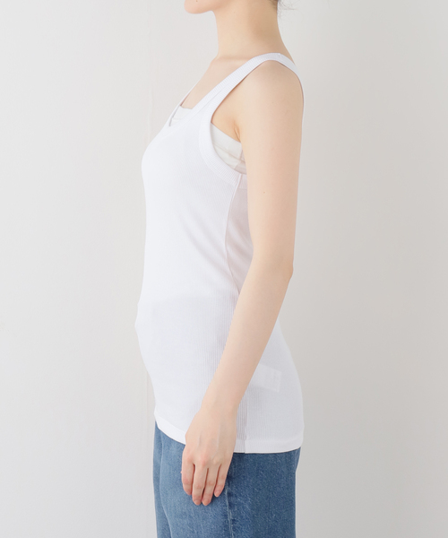 タンクトップ ノースリーブ * rib タンク レディースの画像