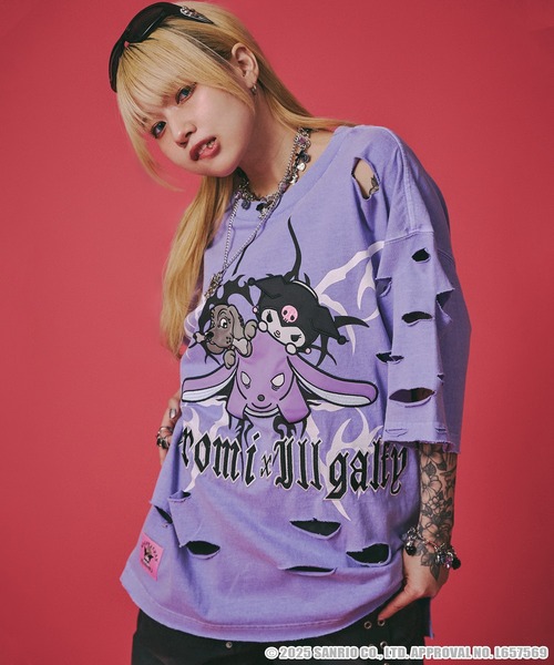 GALFY（ガルフィー） 半袖Tシャツ「kuromiコラボ」 L ブラック メンズ