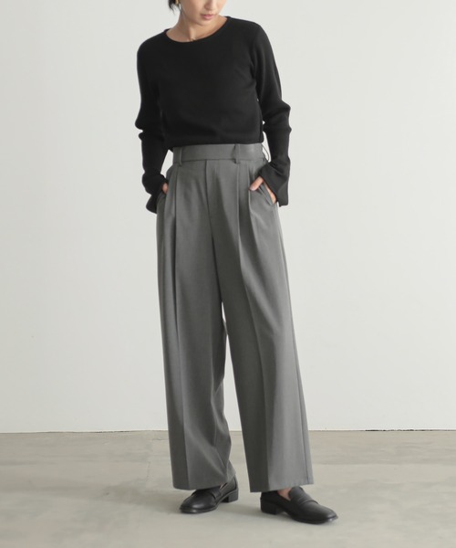 「for/c」 スラックス - チャコールグレー レディース_画像6