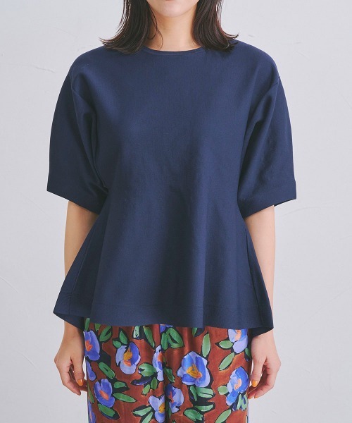 「Droite lautreamont」 半袖ニット M ネイビー レディース_画像9