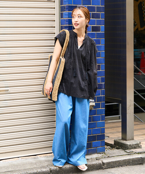 「FREAK'S STORE」 デニムパンツ MEDIUM ネイビー レディース_画像9