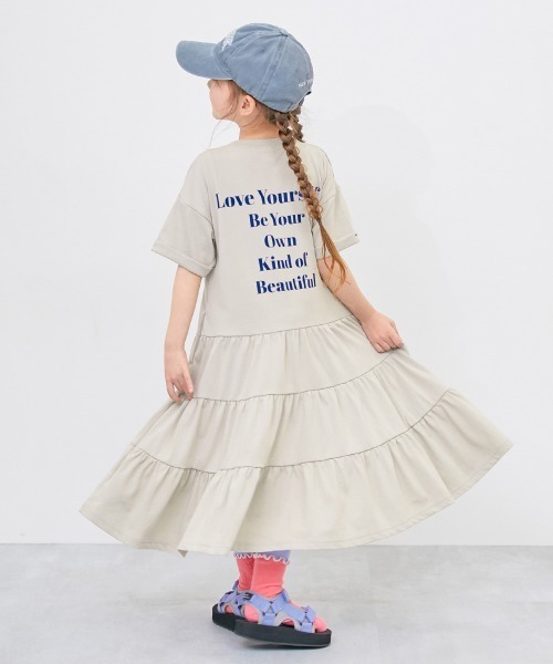 「devirock」 「KIDS」Tシャツワンピース 140cm ライトグレー キッズ_画像3