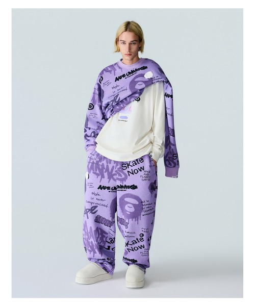 A BATHING APE パープル　ジャージ　M AAPE BY A BATHING APE（エーエイプバイアベイシングエイプ