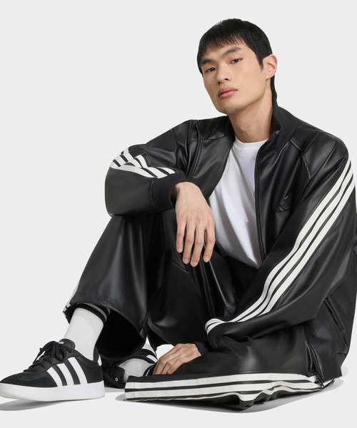  レザートラックジャケットＬレザージャージアディダス adidas（アディダス） ジャージ スタジアム ルーズフィット フェイク