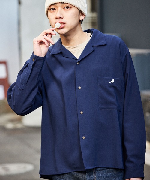 KANGOL（カンゴール） シャツ WEB限定 別注 L/Sリラックスオープン