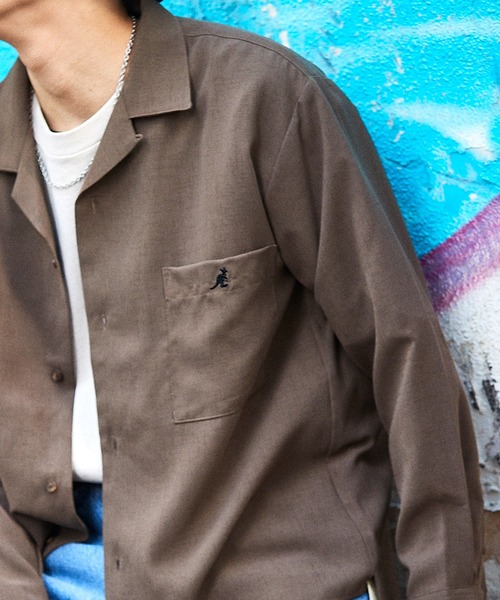 KANGOL（カンゴール） シャツ WEB限定 別注 L/Sリラックスオープン