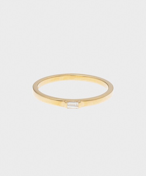 COCOSHNIK ダイヤモンド バゲットカット　ピンキーリング　美品 COCOSHNIK 指輪 リング K10ダイヤモンド バゲットカット