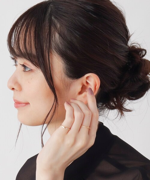 COCOSHNIK ダイヤモンド バゲットカット　ピンキーリング　美品 COCOSHNIK ダイヤモンド バゲットカット ピンキーリング 美品