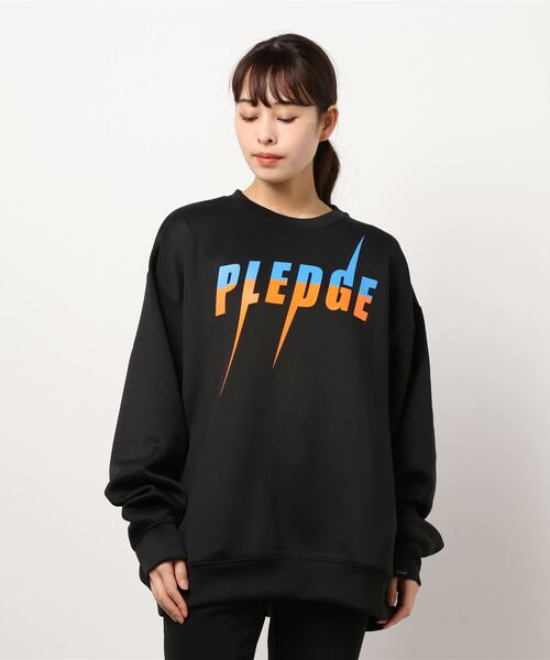 トレーナー スウェット pledge イラストプリント　ポンチプルオーバー レディース メンズ Pledge トレーナー スウェット /pledge/イラストプリント ポンチ