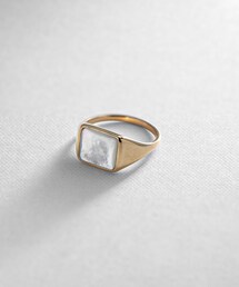 COCOSHNIK（ココシュニック） 指輪 リング K10カラーストーン（白蝶貝