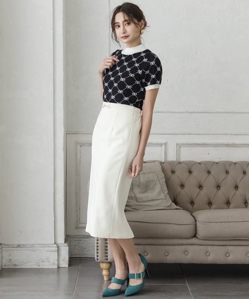 Julia Boutique スカート ロング丈ビット付きタイトスカート