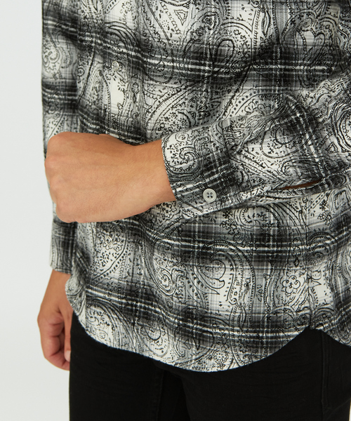 5351 POUR LES HOMMES シャツ カモフラージュフロッキープリントシャツ