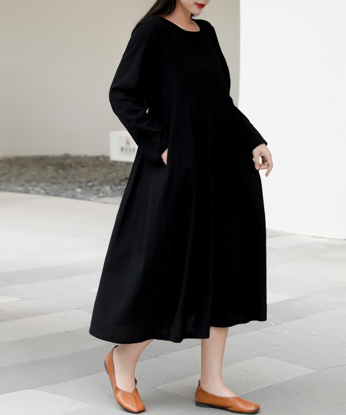 45rpm フェルト生地 ウエスト切り替え バイカラー ロングワンピース 0 45rpm フェルト生地 ウエスト切り替え バイカラー ロングワンピース 0