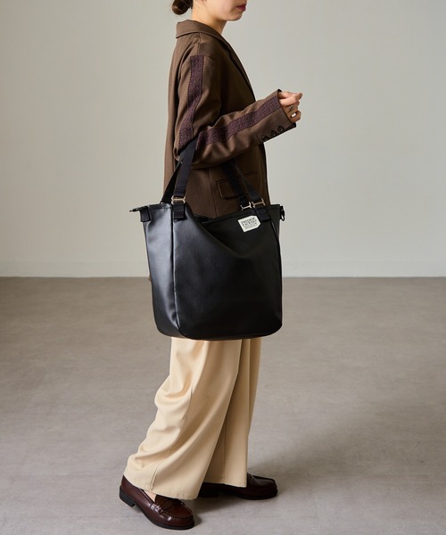 トートバッグ 「FREDRIK PACKERS」EC限定 A4ファイル収納可能！MISSION TOTE S ECO LEATHER レディースの画像