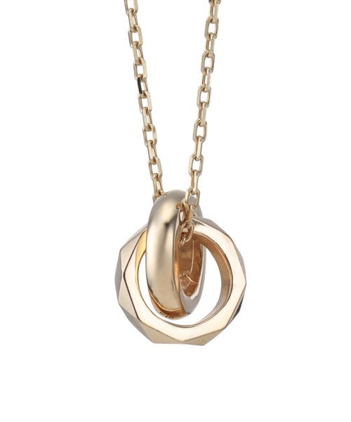 ネックレス LH Petite Modern カッティングダブルリングプチネックレス/K10ゴールド メンズ レディースの画像