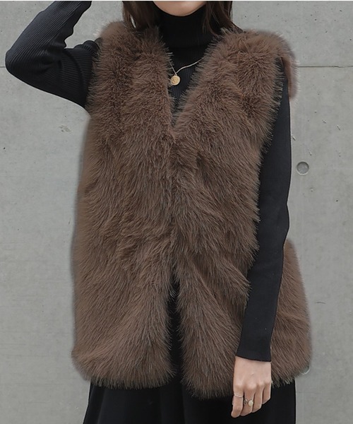 ベスト ジレ エコファーロングベスト レディース : ZOZOTOWN Yahoo!店