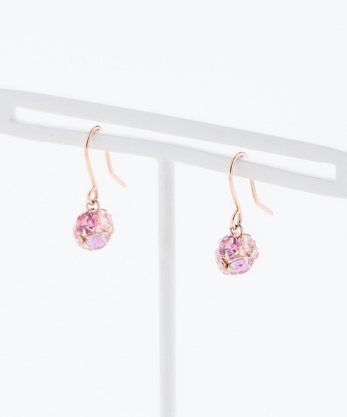 BLOOM（アクセサリー） ピアス K10 ピンクゴールド キュービック