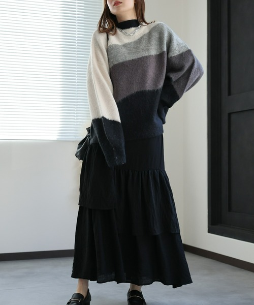 sakishimatokyo ニット セーター モヘアタッチグラデーション sakishimatokyo ニット セーター モヘアタッチグラデーション