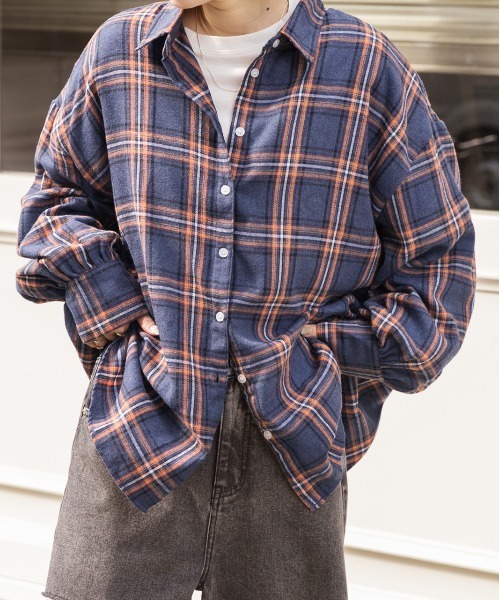 ad thie（アドティエ） ブラウス シャツ 選べる2柄 ネルチェックビック