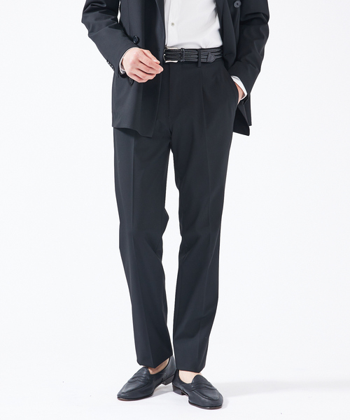 【ブラック】【セットアップ対応/BRERA】ストレッチ ポプリン スラックス ABAHOUSE（アバハウス） スラックス 「セットアップ対応/BRERA
