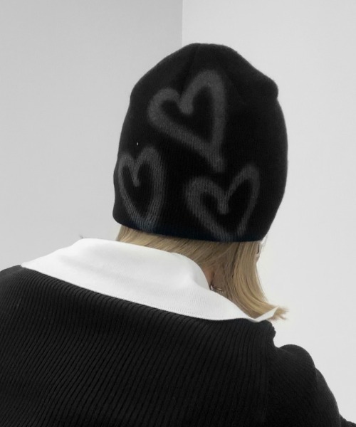 jiasecond. ニット帽 ニットキャップ 「jiasecond.」ハートデザイン