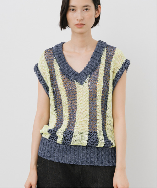 EMMA LIMBER ベスト ジレ Spangle Stripe Vest レディース
