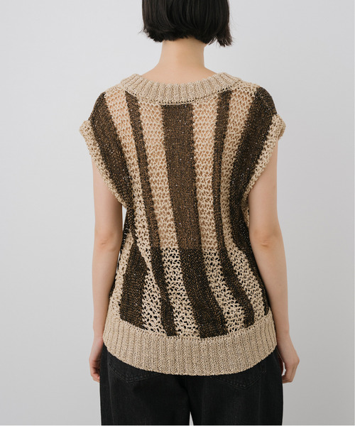 EMMA LIMBER ベスト ジレ Spangle Stripe Vest レディース