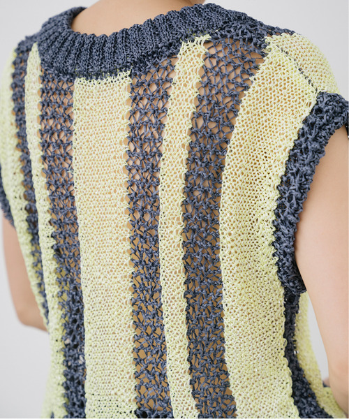 EMMA LIMBER ベスト ジレ Spangle Stripe Vest レディース