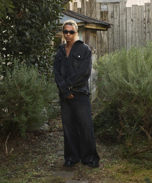 GRANCY ワイドパンツ ジーンズ 「GRANCY」ZipDesign Buggy DenimPants