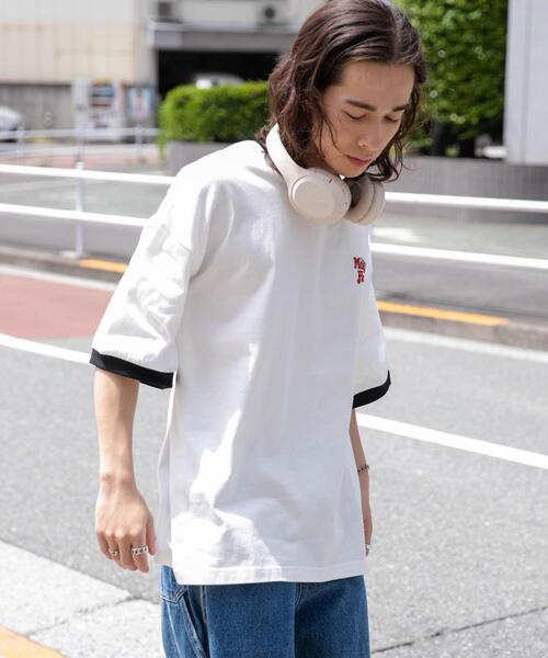 WEGO tシャツ WEGO/モチーフ刺繍リンガーT メンズ レディース